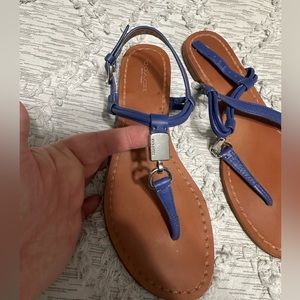 Coach Charleen strappy blue leather sandal
